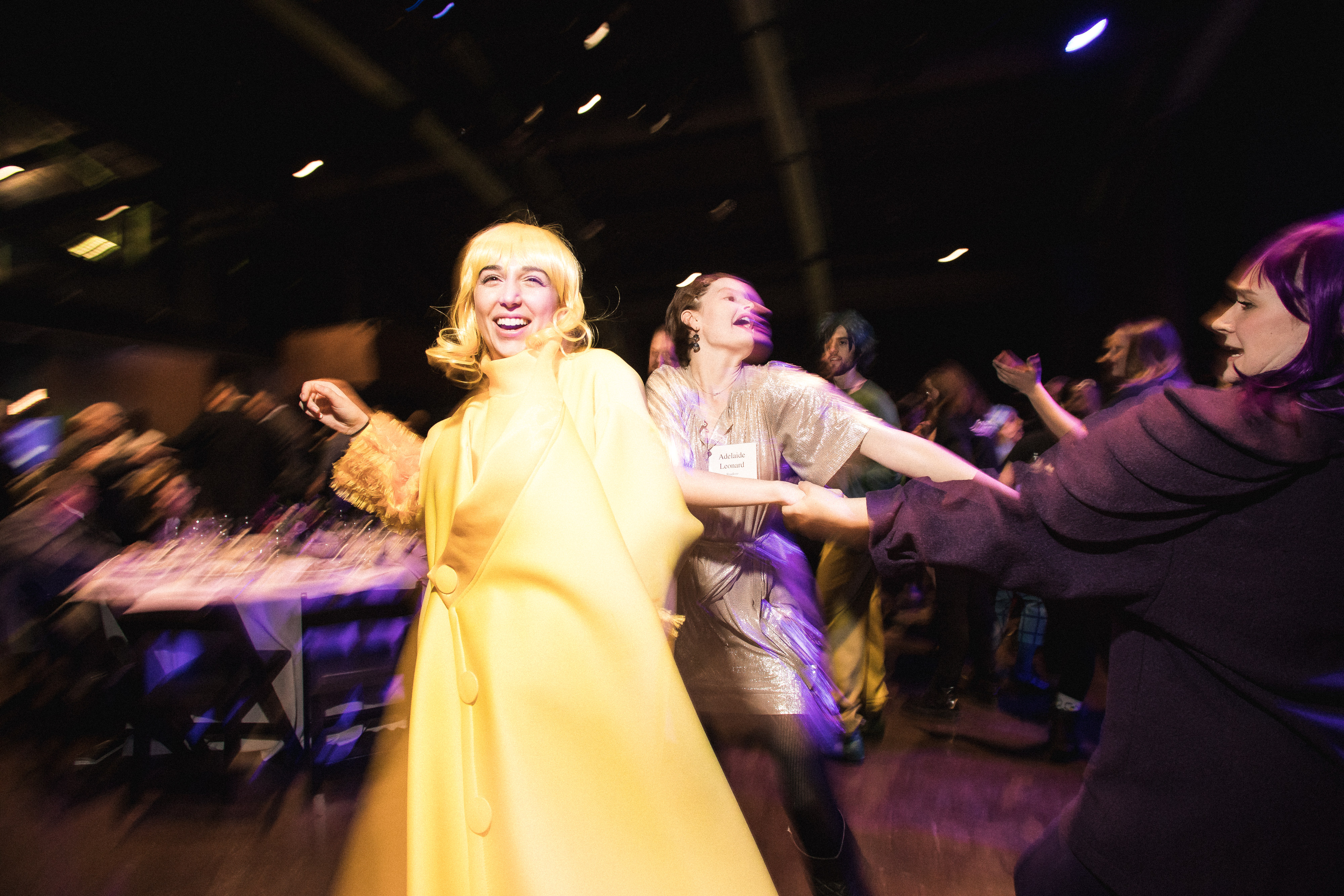 Students joining the evening’s guests on the dance floor.